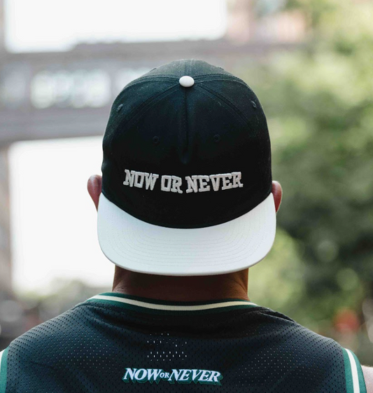 Varsity Five Panel Snapback (Black/Natural)