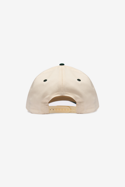 5-Panel Structured Snapback (Cream/Green)