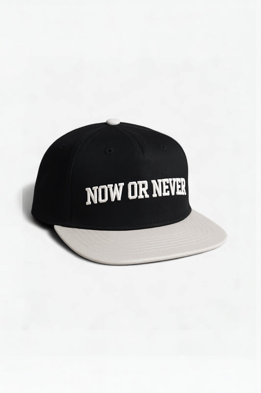 Varsity Five Panel Snapback (Black/Natural)