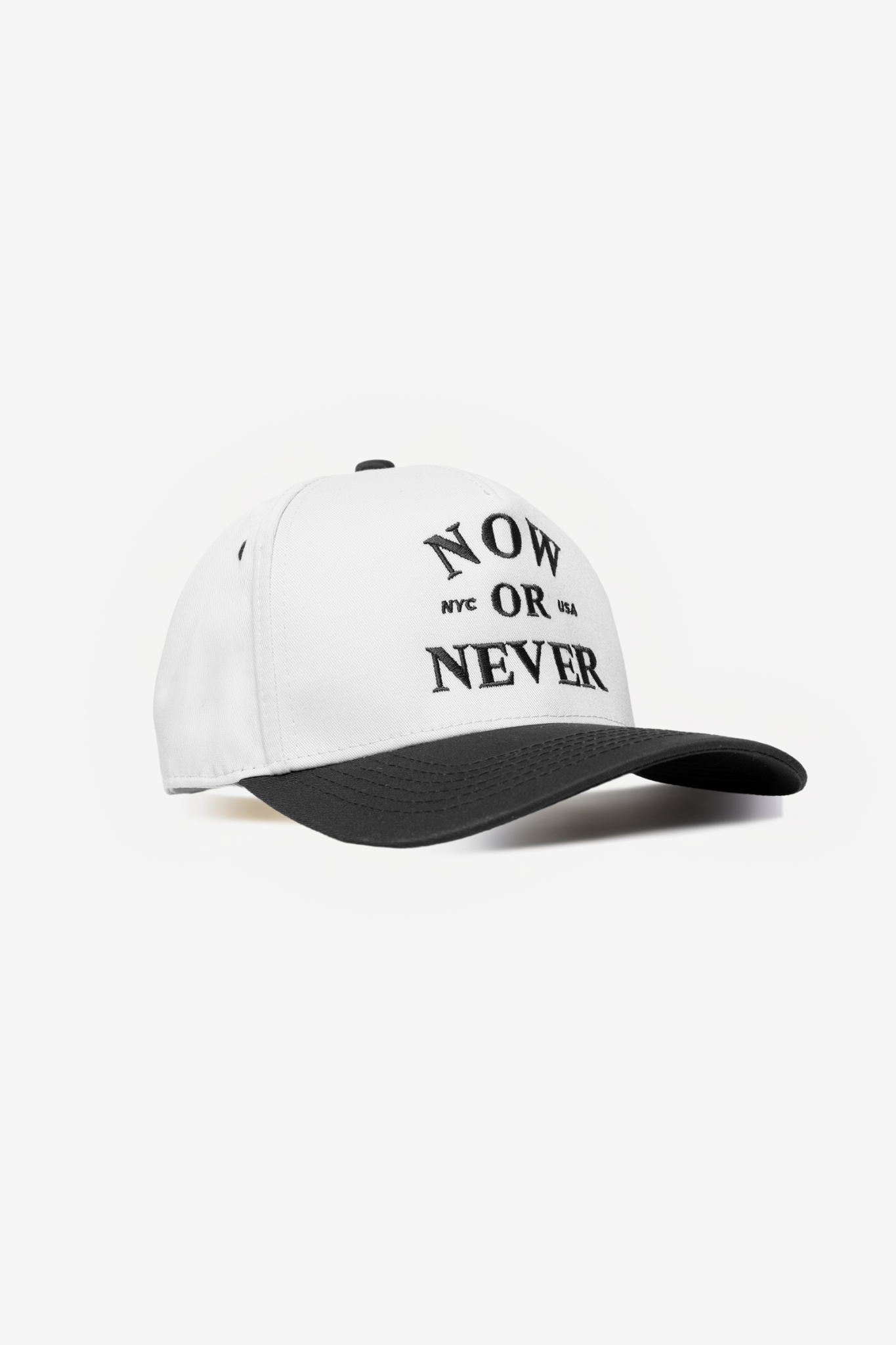 Five Panel Structured Snapback (White/Black)