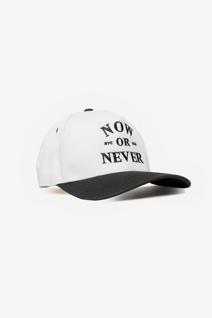 Five Panel Structured Snapback (White/Black)