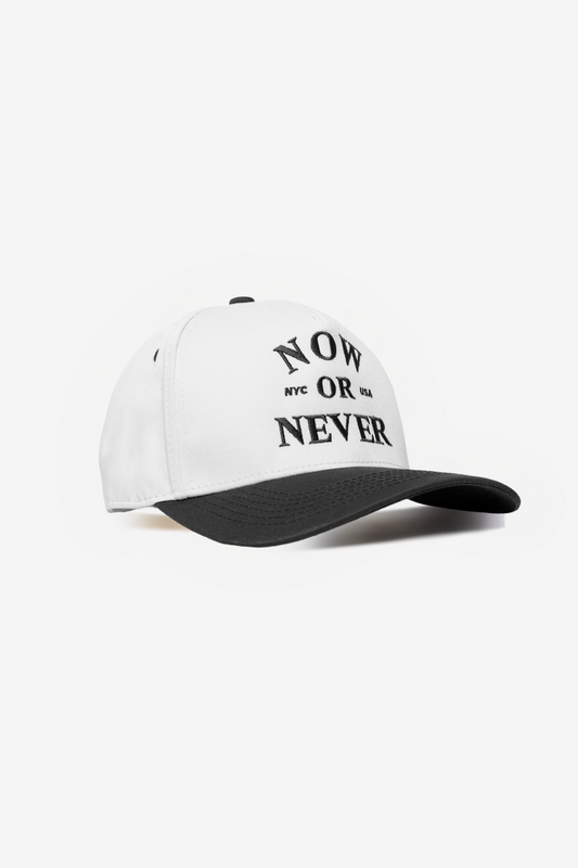 Five Panel Structured Snapback (White/Black)