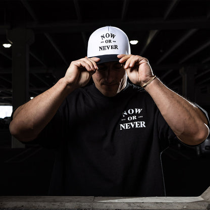 Five Panel Structured Snapback (White/Black)